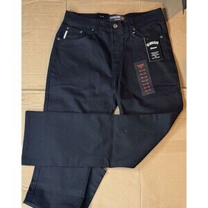 Oscarino Jeans Men's Black Straight Denim Jeans Cotton 5-Pocket Button Zip